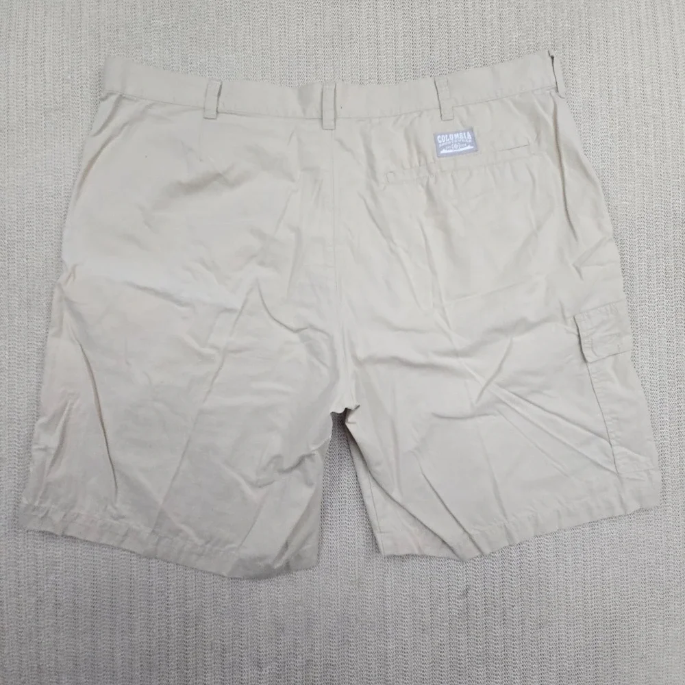 Columbia Silver Ridge Shorts Mens 42 Beige Cotton Canvas Chino 10 Inseam Hiking